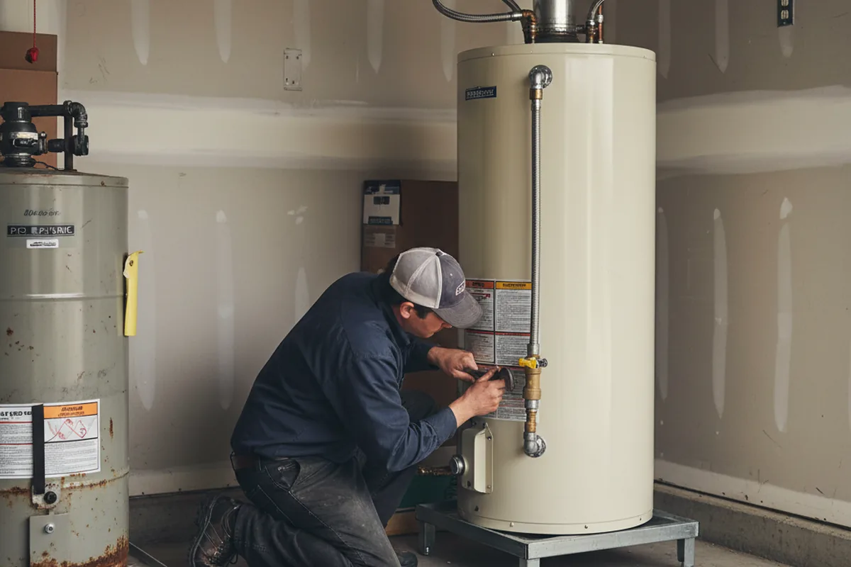 Water heater and shutoff valve replacement in Adah